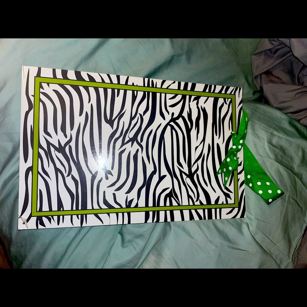 Lime green and zebra magnetic board